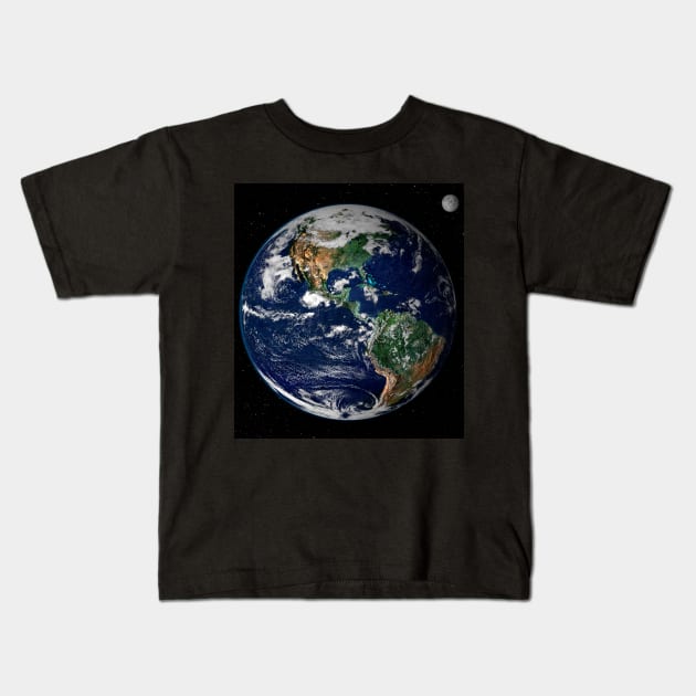 1980s Science  universe space climate change  Planet Earth Kids T-Shirt by Tina